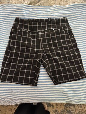 INC International Concepts Black Windowpane Bermuda Shorts